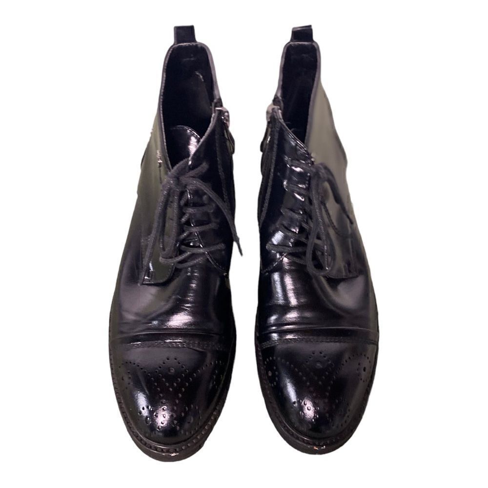 #100 SPAGNA Oxford Patent Leather Booties
